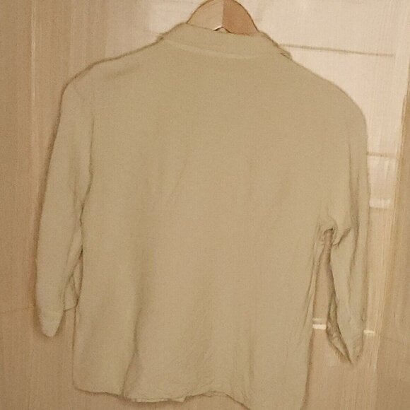 Bushwacker Linen Blend Khaki Button Front Top 8 - Picture 2 of 7